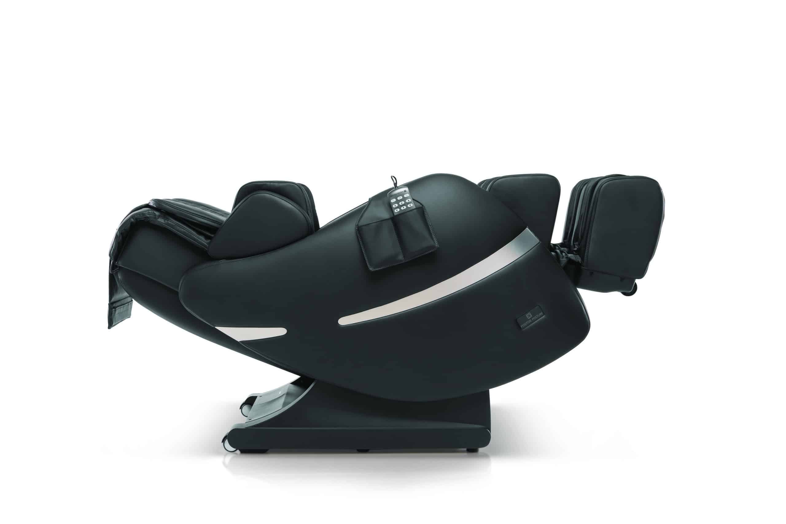 positive posture massage chair fully reclined, black